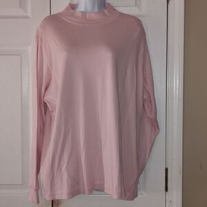 Lands' End baby pink long sleeve mock turtle neck shirt  Sz 2X   NWOT